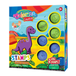 Товари для малювання - Набір штампів Colorino Динозаври 6 штампів 2 подушечки (36681PTR) Товари для малювання - Набір штампів Colorino Динозаври 6 штампів 2 подушечки (36681PTR)