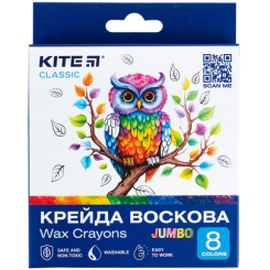 Канцтовари - Крейда воскова Kite Classic Jumbo 8 кольорів (K-076) Канцтовари - Крейда воскова Kite Classic Jumbo 8 кольорів (K-076)