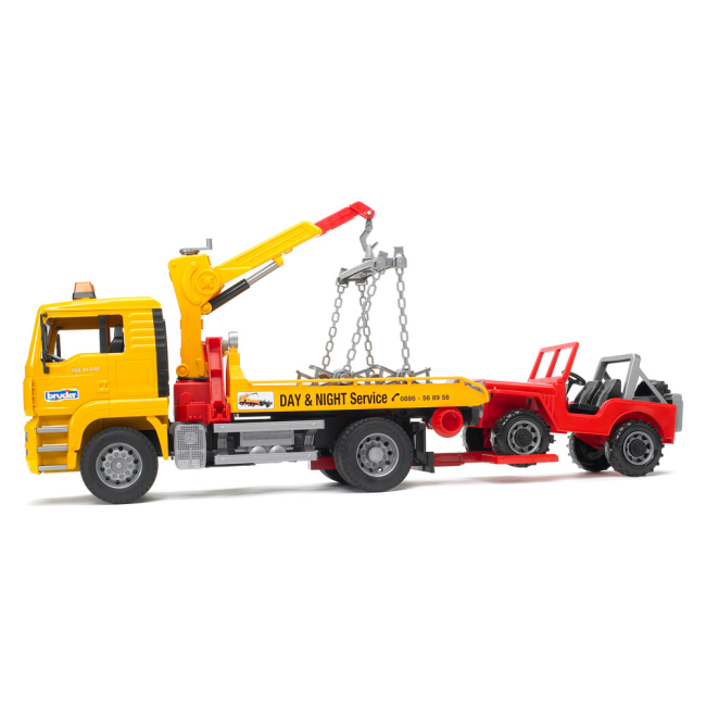 Транспорт і спецтехніка - Евакуатор з навантажувачем і джипом BRUDER (2750)#2