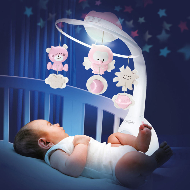 Підвіски, мобілі - Музичний мобіль Infantino 3 в 1 із проектором рожевий (004914I)#3