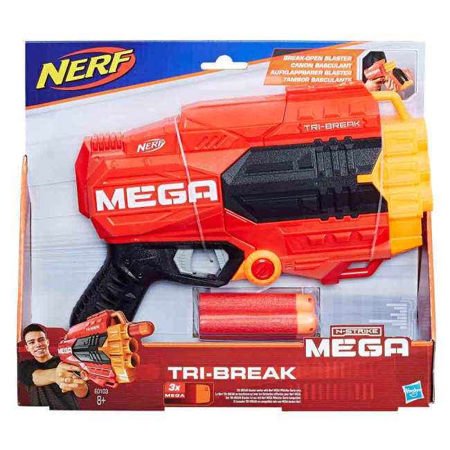 Помпова зброя - Бластер іграшковий Nerf Mega Tri-Break (E0103)#2