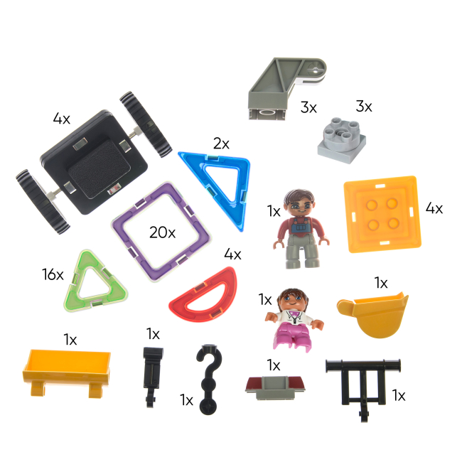 Магнітні конструктори - Конструктор Magplayer Магнітний набір 64 елементів (MPT-64)#5