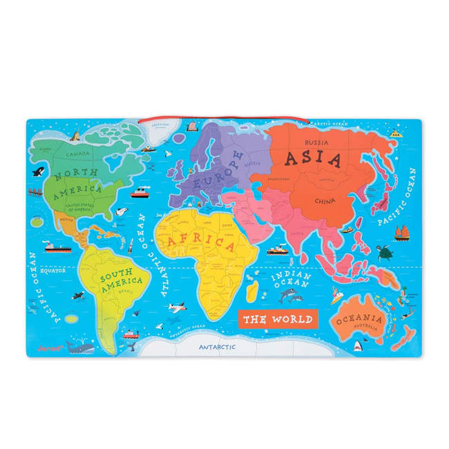 Навчальні іграшки - Магнітна карта світу Janod англійська мова (J05504)#2