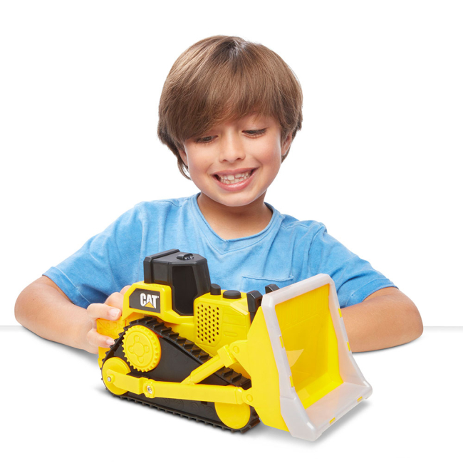 Транспорт і спецтехніка - Бульдозер CAT Міцні помічники зі світлом і звуком 25 см (82287)#4