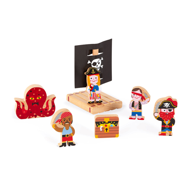 Фігурки чоловічків - Ігровий набір Janod Корабель піратів 3D (J08579)#3