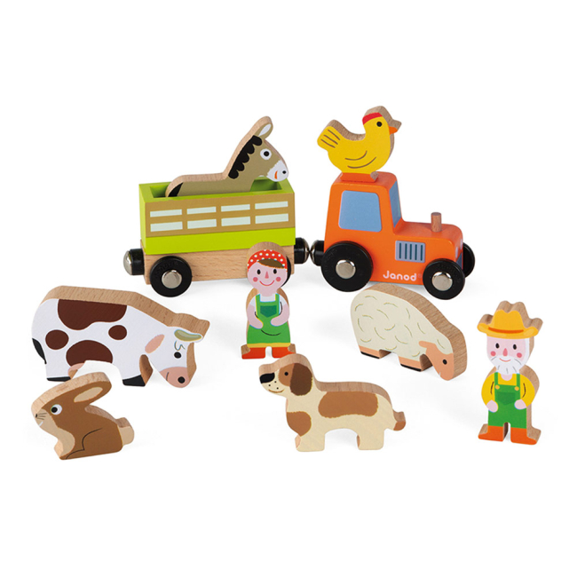 Фігурки чоловічків - Ігровий набір Janod Ферма з тваринами 3D (J08577)#4