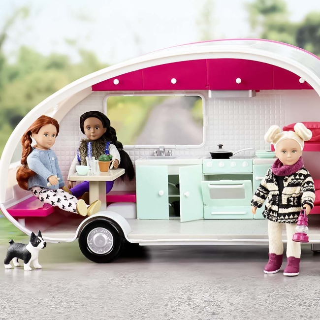 Транспорт і улюбленці - Машинка Lori Рожевий кемпер із світловим ефектом (LO37011Z)#4