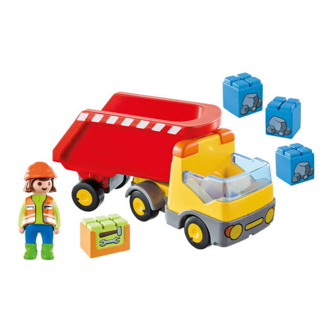 Конструктори з унікальними деталями - Конструктор Playmobil 1.2.3 Самоскид (70126)#2