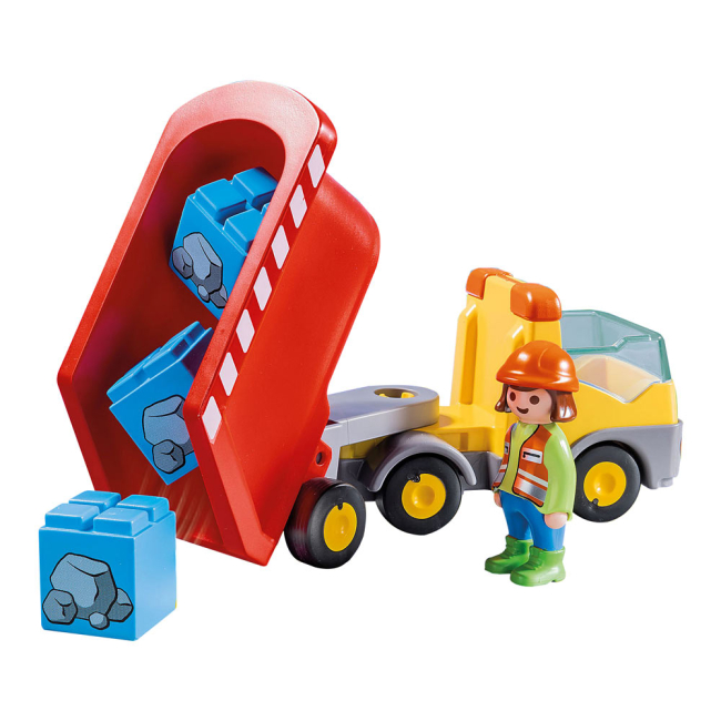 Конструктори з унікальними деталями - Конструктор Playmobil 1.2.3 Самоскид (70126)#3