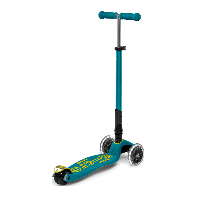 Самокати - Самокат Micro Maxi deluxe led зелений складний (MMD097)#2