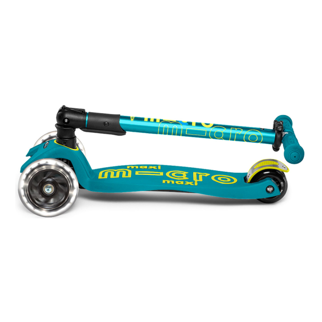 Самокати - Самокат Micro Maxi deluxe led зелений складний (MMD097)#4