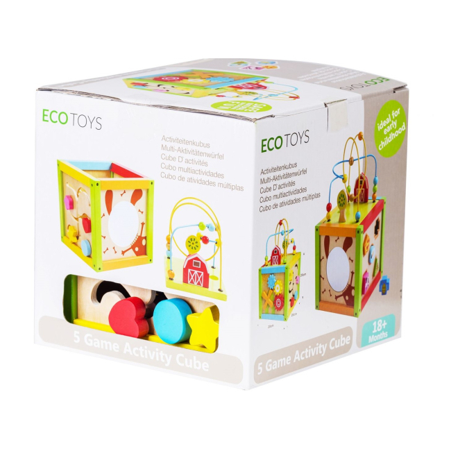 Розвивальні іграшки - Дерев'яний бізікуб Ecotoys (1004)#4