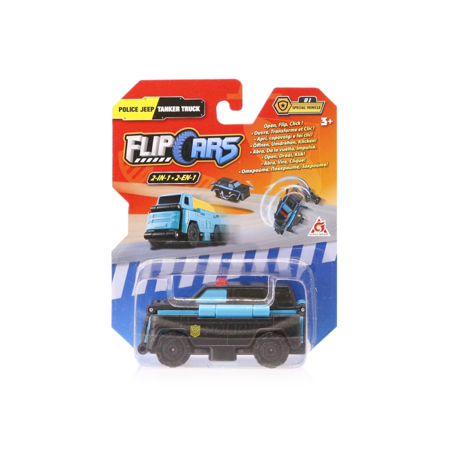 Транспорт і спецтехніка - Трансформер Flip Cars Поліцейський позашляховик і Автоцистерна 2 в 1 (EU463875-08)#2