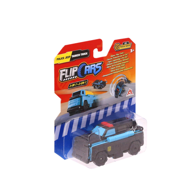 Транспорт і спецтехніка - Трансформер Flip Cars Поліцейський позашляховик і Автоцистерна 2 в 1 (EU463875-08)#3