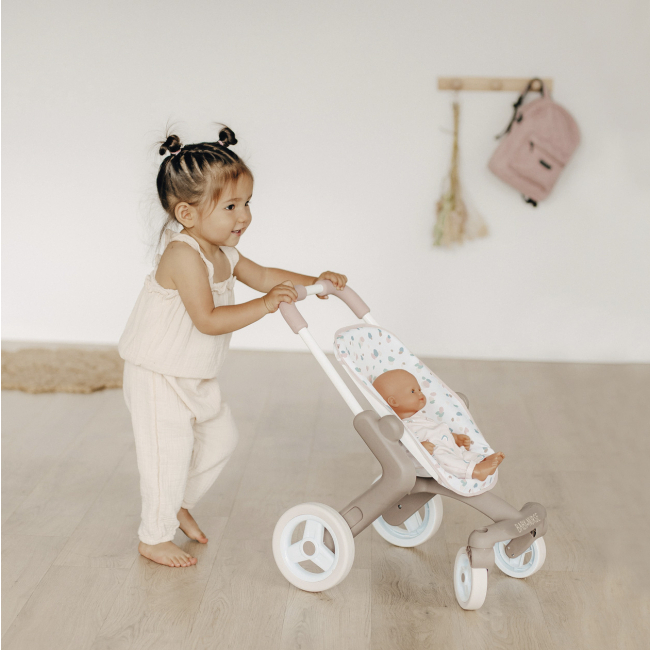 Транспорт і улюбленці - Коляска Smoby Baby Nurse Прогулянка рожева пудра (251218)#3