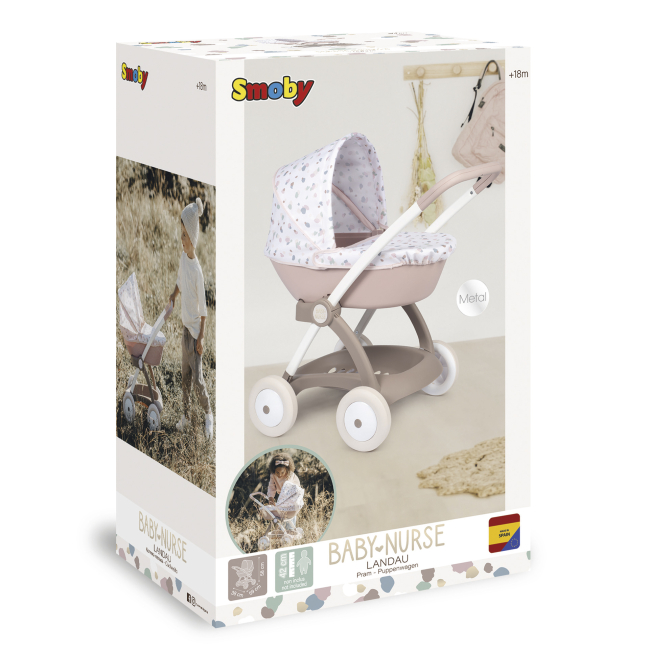 Транспорт і улюбленці - Коляска Smoby Baby Nurse Модерн рожева пудра (254118)#2
