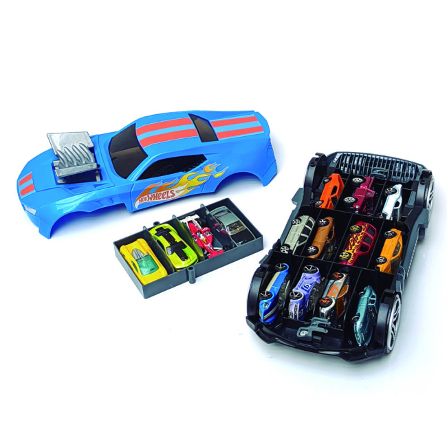 Паркінги і гаражі - Гоночний автомобіль-гараж Hot Wheels Синій 2 в 1 (HWCC15)#5