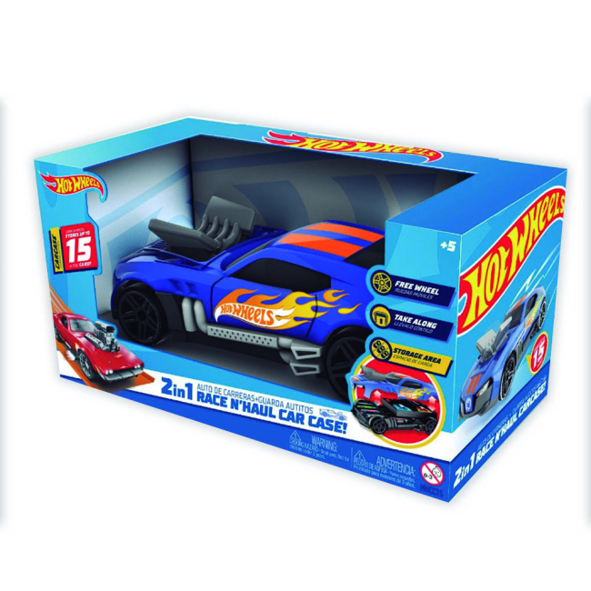 Паркінги і гаражі - Гоночний автомобіль-гараж Hot Wheels Синій 2 в 1 (HWCC15)#6