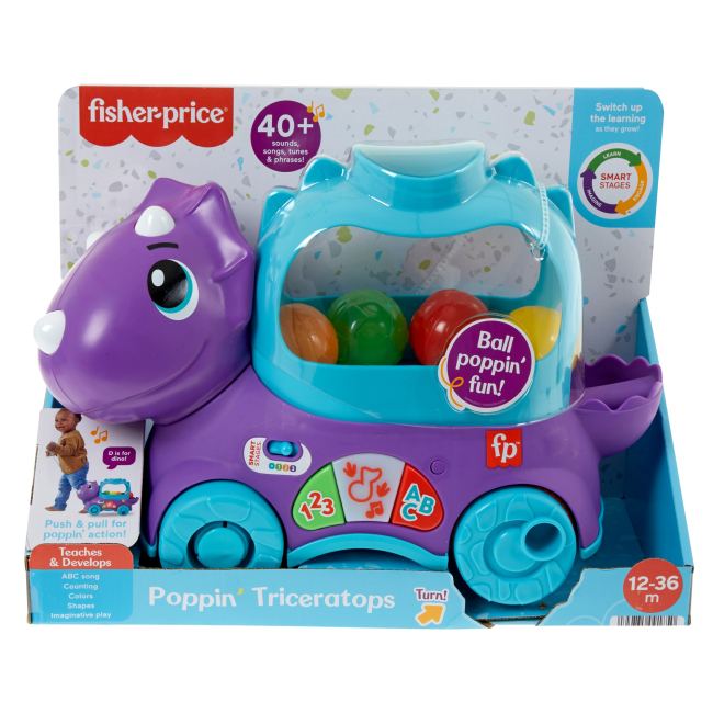 Розвивальні іграшки - Каталка Fisher-Price Smart Stages Веселий трицератопс (HNR53)#5