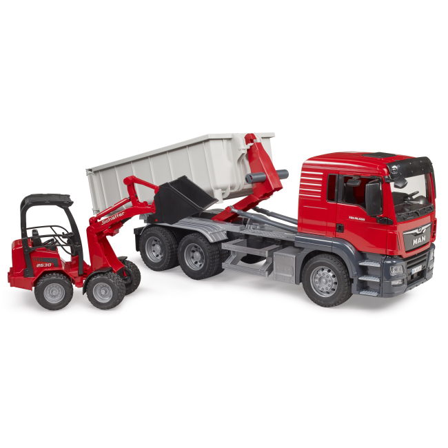 Транспорт і спецтехніка - Ігровий набір Bruder Вантажівка MAN TGS та міні-навантажувач Schaffer 2630 (03767)#2