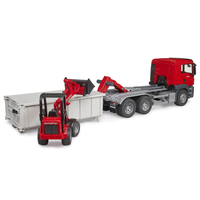 Транспорт і спецтехніка - Ігровий набір Bruder Вантажівка MAN TGS та міні-навантажувач Schaffer 2630 (03767)#5