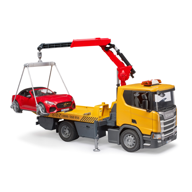 Транспорт і спецтехніка - Ігровий набір Bruder Евакуатор Scania Super 560R та автомобіль Roadster (03552)#2