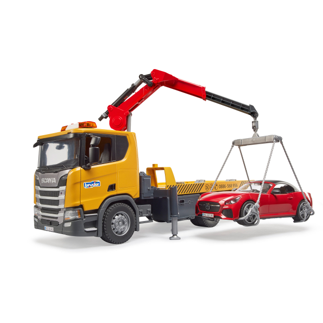 Транспорт і спецтехніка - Ігровий набір Bruder Евакуатор Scania Super 560R та автомобіль Roadster (03552)#3