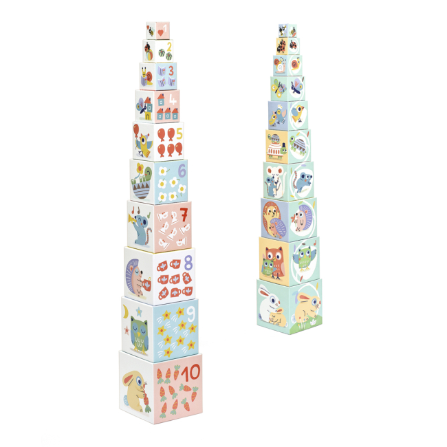 Розвивальні іграшки - Кубики-пірамідка DJECO Милі звірята (DJ06103)#2