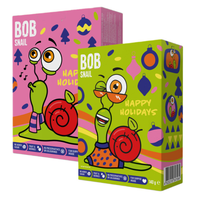 Солодощі - Набір-сюрприз Bob Snail Різдвяний з іграшкою та стікером (4820219347064)#2