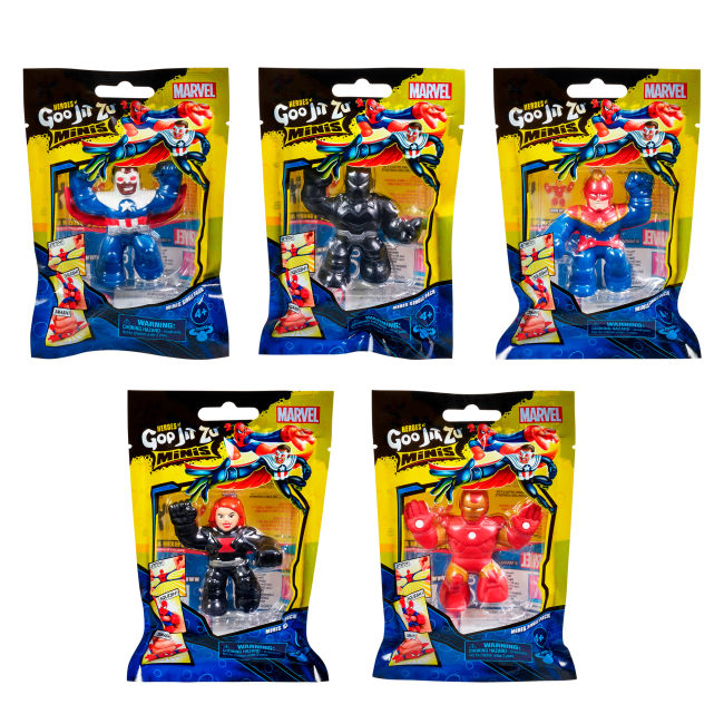 Антистрес іграшки - Стретч-антистресс Goo Jit Zu Супергерої Марвел міні в асортименті (123287)#2