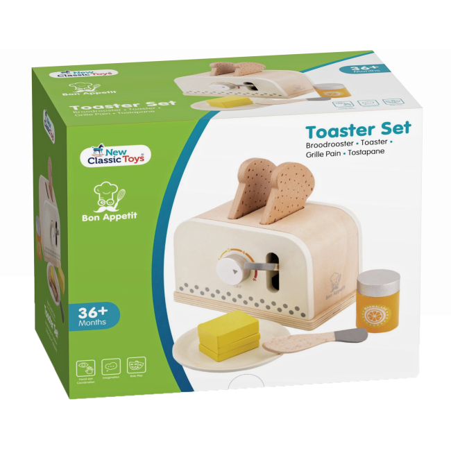 Дитячі кухні та побутова техніка - Ігровий набір New classic toys Тостер жовтий (10706)#3