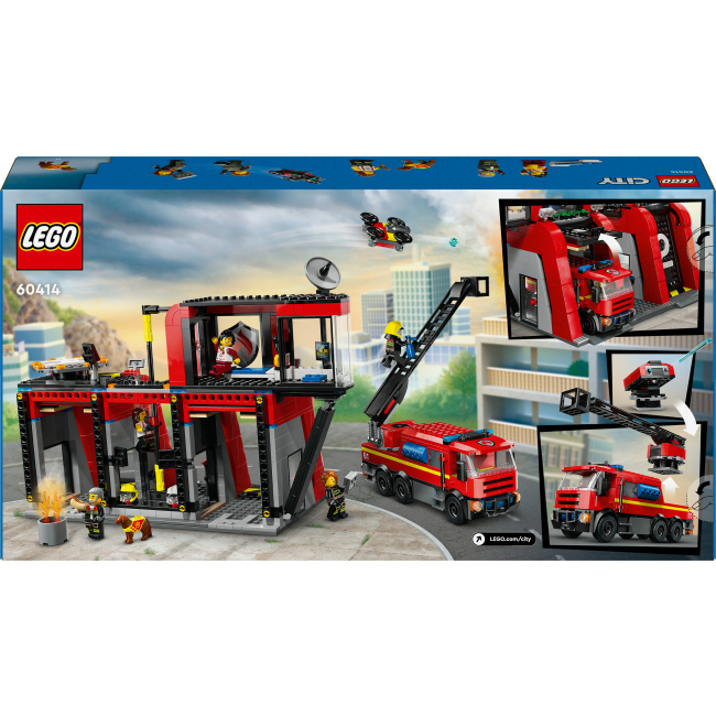 Конструктори LEGO - Конструктор LEGO City Пожежне депо з пожежною машиною (60414)#3