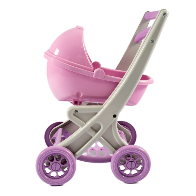 Транспорт і улюбленці - Візок для ляльки Doloni з люлькою сіро-рожева (0121/04)#2