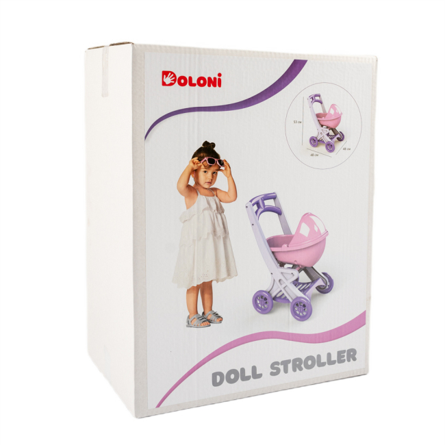 Транспорт і улюбленці - Візок для ляльки Doloni з люлькою сіро-рожева (0121/04)#5
