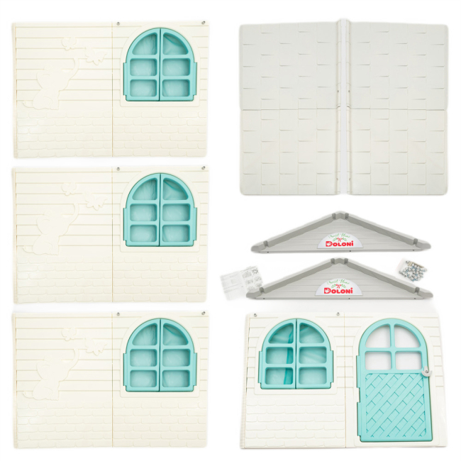 Ігрові комплекси, гойдалки, гірки - Ігровий будиночок Doloni бежево-блакитний (02550/5)#4