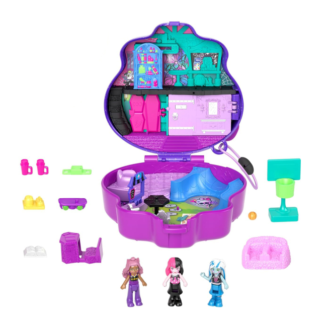 Ляльки - Ігровий набір Polly Pocket Кишеньковий світ Monster High (HVV58)#2