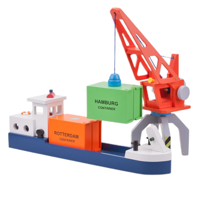 Транспорт і спецтехніка - Баржа New Classic Toys з 2 контейнерами (10904)#2