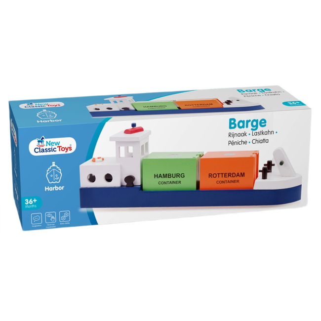 Транспорт і спецтехніка - Баржа New Classic Toys з 2 контейнерами (10904)#3