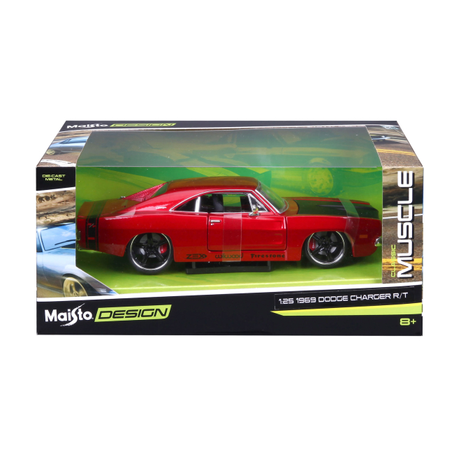 Автомоделі - Автомодель Maisto 1969 Dodge Charger R/T (32537 met. red)#6