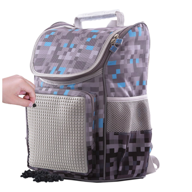 Рюкзаки та сумки - Рюкзак Pixie Crew Minecraft з пікселями сірий (PXB-22-68)#3