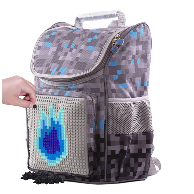 Рюкзаки та сумки - Рюкзак Pixie Crew Minecraft з пікселями сірий (PXB-22-68)#4