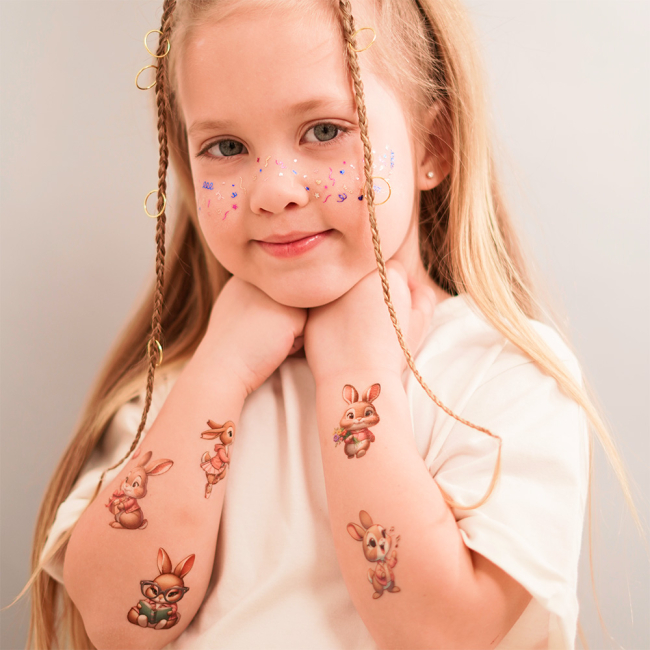 Косметика - Набір тату для тіла Arley Sign Рожеві зайці (2106)#2