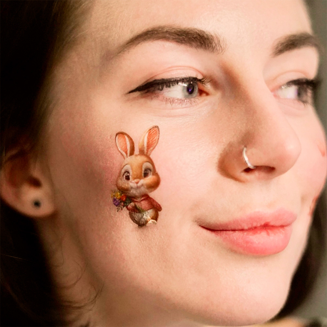 Косметика - Набір тату для тіла Arley Sign Рожеві зайці (2106)#3