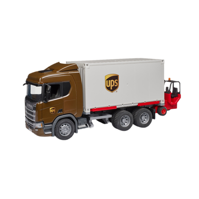 Транспорт і спецтехніка - Ігровий набір Bruder Автомобіль Scania Super 560R кур'єрської служби UPS та навантажувач (03582)#4
