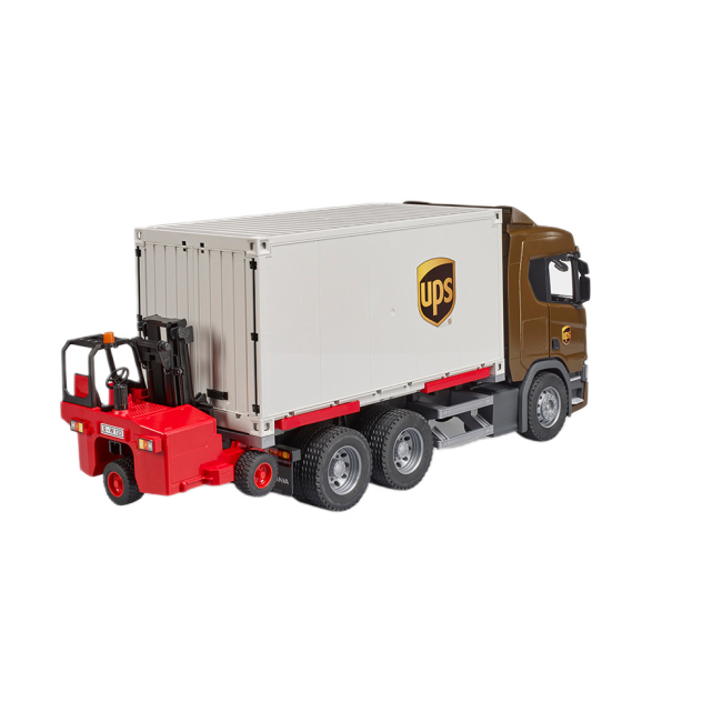 Транспорт і спецтехніка - Ігровий набір Bruder Автомобіль Scania Super 560R кур'єрської служби UPS та навантажувач (03582)#6
