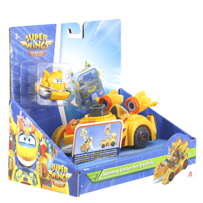 Фігурки персонажів - Ігровий набір Super Wings Spinning Vehicle Золотий Хлопчик (EU770331)#3