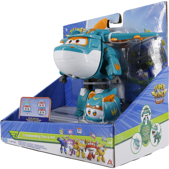 Фігурки персонажів - Фігурка-трансформер Super Wings Supercharge Тіно і улюбленець (EU770447)#5