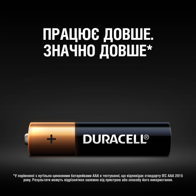 Акумулятори і батарейки - Батарейки алкаліновi Duracell Basic AAA 1.5V LR03 4 шт (5000394077164)#3