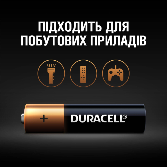 Акумулятори і батарейки - Батарейки алкаліновi Duracell Basic AAA 1.5V LR03 4 шт (5000394077164)#4