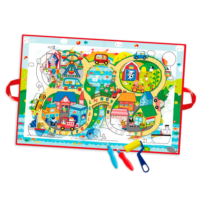 Товари для малювання - Водна розмальовка-килимок Let's Craft Магічні перетворення Жваве містечко (MRM001-E)#2